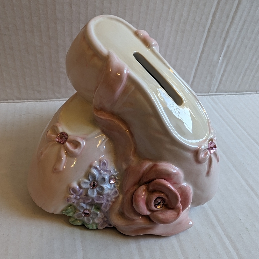 Russ Berrie "A Time to Dance" Ballet Slipper Ceramic Coin Bank